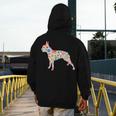 Boston Terrier Watercolor Flowers Men's Hoodie Back Print, funny design