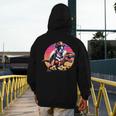 Boston Terrier Wearing A Cowboy Hat On T-Rex Men's Hoodie Back Print, funny design