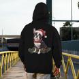 Cute Boston Terrier Dog Christmas Merry X-Mas Graphic Men's Hoodie Back Print, Boston Terrier Christmas Gifts, funny design