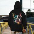 Cute Boston Terrier Puppy Dog Art Lover Unique Painting For Men Women Kids Men's Hoodie Back Print, funny design