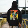 Dog Boston Terrier Hawaiian Men's Hoodie Back Print, funny design