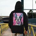 Dog Pink Boston Terrier Men's Hoodie Back Print, funny design