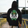 Green Boston Terrier Shamrock St Patricks Day Boston Terrier Men's Hoodie Back Print, funny design