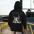 Love Is Boston Terrier Bostie Men's Hoodie Back Print, funny design