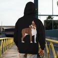 Red Boston Terrier Dog Men's Hoodie Back Print, funny design