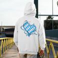 Bavarian Flag As Heart Blue Diamond Bavaria Men's Hoodie Back Print, funny design