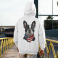 Boston Terrier American Flag Men's Hoodie Back Print, American Boston Terrier Gifts, funny design