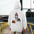 Boston Terrier Christmas T Shirt-Life Is Merrier Premium Tri-Blend Men's Hoodie Back Print, Boston Terrier Christmas Gifts, funny design