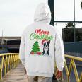 Boston Terrier Christmas Tree Lights Xmas Dog Lover Men's Hoodie Back Print, Boston Terrier Christmas Gifts, funny design