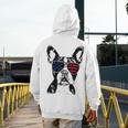 Boston Terrier Dog 4th July America USA Flag Men Women Kids Men's Hoodie Back Print, Boston Terrier 4th Of July Gifts, funny design