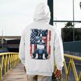 Boston Terrier Dog American USA US Flag Pets Vintage Outfit Men's Hoodie Back Print, American Boston Terrier Gifts, funny design