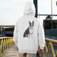 Boston Terrier Dog Dad Boston Terrier Dog Lovers Men's Hoodie Back Print, Couple Gifts, Boston Terrier Dad Gifts, funny design