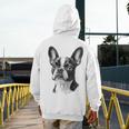 Boston Terrier Dog Motif Pet Illustration Boston Terrier For Men Women Kids Men's Hoodie Back Print, funny design
