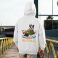 Boston Terrier Merry Christmas Tree Lights Dog X-Mas Dogs Men's Hoodie Back Print, Boston Terrier Christmas Gifts, funny design