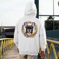 Boston Terrier Mom Floral Bostie Dog Lover Flowers Cute Men's Hoodie Back Print, Couple Gifts, Mom Gifts, Boston Terrier Mom Gifts, funny design