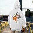 Boston Terrier Pumpkin Jack O Lantern Halloween Men's Hoodie Back Print, Boston Terrier Halloween Gifts, funny design