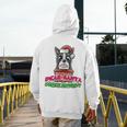 Boston Terrier Santa Claus Christmas Dog Men's Hoodie Back Print, Boston Terrier Christmas Gifts, funny design