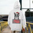 Boston Terrier Santa Claus Hat Merry Christmas Dog X-Mas Men's Hoodie Back Print, Boston Terrier Christmas Gifts, funny design