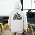 Cool Boston Terrier Riding a Motorcycle Biker Dog Lover For Men Women Kids Men's Hoodie Back Print, Boston Terrier Riding Gifts, funny design