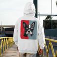 Retro Boston Terrier Dog Lover Bostie Mom Dad Dog Owner Men's Hoodie Back Print, Couple Gifts, Mom Gifts, Boston Terrier Dad Gifts, Boston Terrier Mom Gifts, funny design