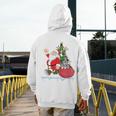 Santa Ugly Christmas Tree Lights Boston Terrier Dog Lover Men's Hoodie Back Print, Boston Terrier Christmas Gifts, funny design