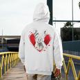 Valentine's Day Boston Terrier Dog Men's Hoodie Back Print, funny design