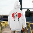 Valentine's Day Boston Terrier Heart Men's Hoodie Back Print, funny design