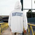 Varsity Grey Nantucket Men's Hoodie Back Print, funny design