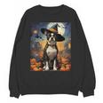 Aesthetic Halloween Boston Terrier Dog Witch Pumpkin For Men Women Kids Unisex Sweatshirt, Boston Terrier Halloween Gifts, trending gift