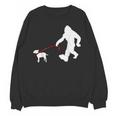 Bigfoot Walking With Bull Terrier Dog Unisex Sweatshirt, trending gift