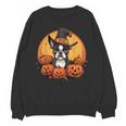 Boston Terrier Bostie Dog Breed Pet Halloween Pumpkins Unisex Sweatshirt, Boston Terrier Halloween Gifts, trending gift