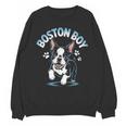 Boston Terrier Boy Cute Cartoon Dog Owner Pet Boston Terrier Unisex Sweatshirt, trending gift