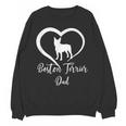 Boston Terrier Dad Cute Boston Terrier Silhouette Heart Unisex Sweatshirt, Boston Terrier Dad Gifts, trending gift