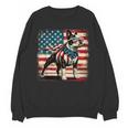 Boston Terrier Dog 4th Of July USA American Flag Patriotic Unisex Sweatshirt, Patriotic Boston Terrier Gifts, American Boston Terrier Gifts, Boston Terrier 4th Of July Gifts, trending gift