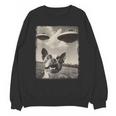 Boston Terrier Dog UFO Alien Extraterrestrial Selfie Unisex Sweatshirt, trending gift