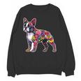 Boston Terrier Floral Dog Lover Vintage Distressed For Men Women Kids Unisex Sweatshirt, trending gift
