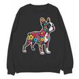 Boston Terrier Floral Vintage Dog Mom Distressed Men Women Kids Unisex Sweatshirt, Mom Gifts, Boston Terrier Mom Gifts, trending gift