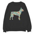 Boston Terrier Flower Silhouette Floral Dog Men Women Girls Kids Unisex Sweatshirt, trending gift