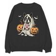Boston Terrier Ghost Boo Halloween Costume Spooky Season Unisex Sweatshirt, Boston Terrier Ghost Gifts, Boston Terrier Halloween Gifts, trending gift