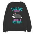 Boston Terrier This Girl Runs On Jesus And Boston Terriers Unisex Sweatshirt, trending gift