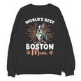 Boston Terrier Groovy World's Best Boston Mom Unisex Sweatshirt, Mom Gifts, Boston Terrier Mom Gifts, trending gift