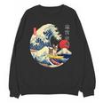 Boston Terrier Japanese Kanagawa Wave Surf Loyal Dog Men Women Kids Unisex Sweatshirt, trending gift