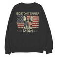 Boston Terrier Mom Dog Lovers American Flag 4th Of July Unisex Sweatshirt, Mom Gifts, Boston Terrier Mom Gifts, American Boston Terrier Gifts, Boston Terrier 4th Of July Gifts, trending gift