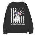 Boston Terrier Papa Cool Dog Lover USA American Flag Men Women Unisex Sweatshirt, American Boston Terrier Gifts, trending gift