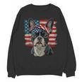 Boston Terrier Patriotic 4th Of July USA American Flag Unisex Sweatshirt, Patriotic Boston Terrier Gifts, American Boston Terrier Gifts, Boston Terrier 4th Of July Gifts, trending gift