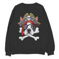 Boston Terrier Pirate T Shirt Jolly Roger Crossbones Skull Unisex Sweatshirt, trending gift