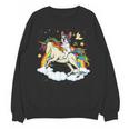 Boston Terrier Riding Unicorn Boys Girls Kids Rainbow Unisex Sweatshirt, Boston Terrier Riding Gifts, trending gift
