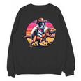 Boston Terrier Wearing A Cowboy Hat On T-Rex Unisex Sweatshirt, trending gift