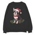 Cute Boston Terrier Dog Christmas Merry X-Mas Graphic Unisex Sweatshirt, Boston Terrier Christmas Gifts, trending gift