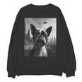 Dog Mom Dad Alien Selfie Boston Terrier UFO For Men Women Unisex Sweatshirt, Mom Gifts, Boston Terrier Dad Gifts, Boston Terrier Mom Gifts, trending gift